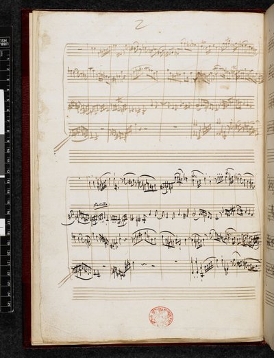 Adagio og fuga i c-mol, K. 546, Add. 28996, f.3v af Wolfgang Amadeus Mozart