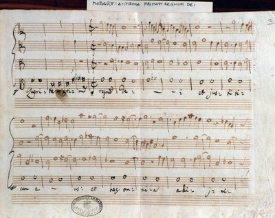 Nodeside af Querite primum regnum Dei af Mozart for at opnå titlen Accademico filarmonico (1770) af Wolfgang Amadeus Mozart