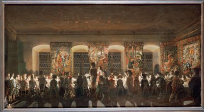 Natlig banket (olie på kobber) af Wolfgang Heimbach