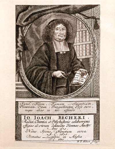 Portræt af Johann Joachim Becher (kobberstik) af Wolfgang Philipp Kilian