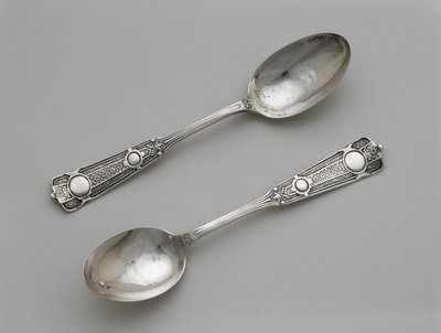 Par teskeer, ca. 1860-1871 (sølv) af Wood and Hughes