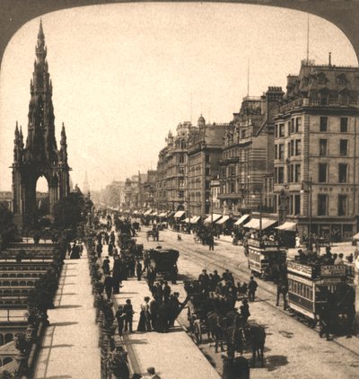 Princes Street, Edinburgh, 1896. af Works and Sun Sculpture Studios