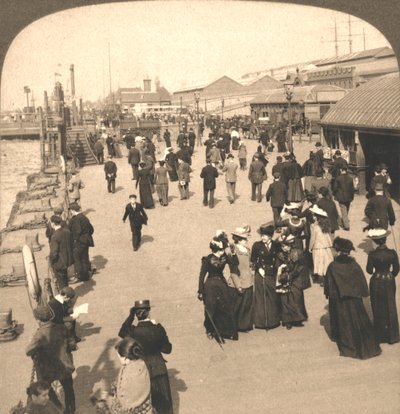 The Ocean Steamship Landing, Liverpool, England, 1901. af Works and Sun Sculpture Studios
