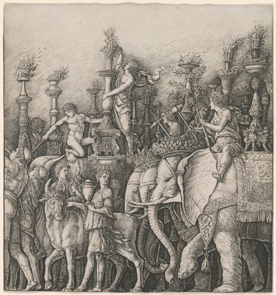 Cæsars triumf: Elefanterne af Workshop of Andrea Mantegna