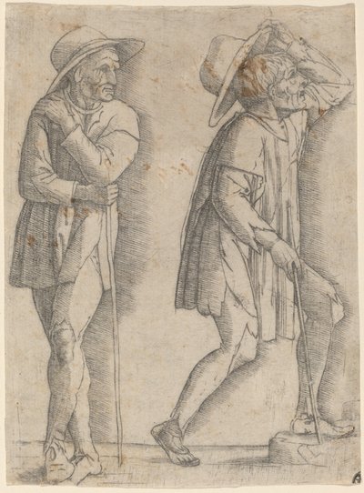 To Bønder af Workshop of Andrea Mantegna