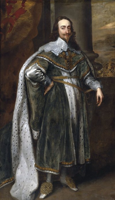 Portræt af kong Charles I i hans statsdragt af Workshop of Anthony van Dyck
