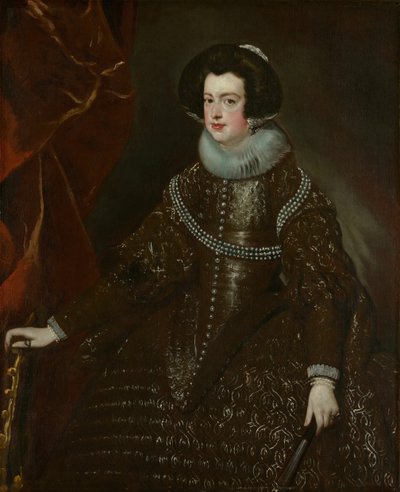 Isabella af Bourbon, hustru til Filip IV af Spanien, ca. 1632. af Workshop of Diego Velazquez