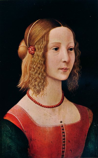 Portræt af en pige, 1490 1930 af Workshop of Domenico Ghirlandaio