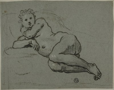 Liggende nøgen af Workshop of Domenico Tintoretto