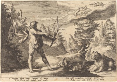 Arcas forbereder sig på at dræbe sin mor af Workshop of Hendrick Goltzius, after Hendrick Goltzius