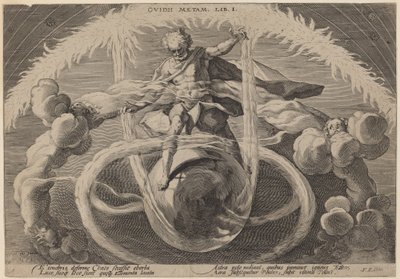 Kaos: Udredningen af kaos eller skabelsen af elementerne af Workshop of Hendrick Goltzius, after Hendrick Goltzius