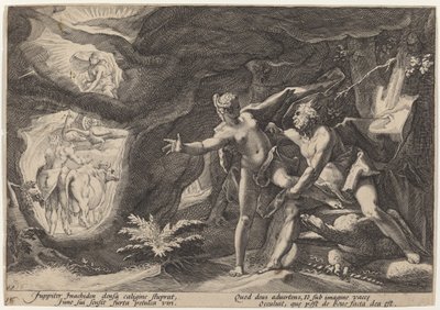 Jupiter og Io af Workshop of Hendrick Goltzius, after Hendrick Goltzius