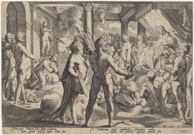 Phaeton spørger efter vognen af Workshop of Hendrick Goltzius, after Hendrick Goltzius