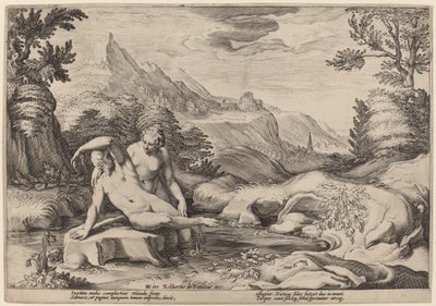 Salmacis og Hermafroditus af Workshop of Hendrick Goltzius, after Hendrick Goltzius