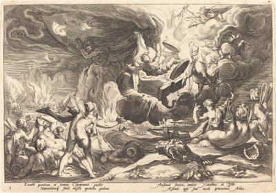 Phaetons fald af Workshop of Hendrick Goltzius, after Hendrick Goltzius