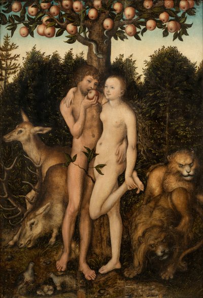 Adam og Eva af workshop of Lucas Cranach the Elder