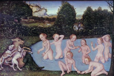 Tysk: Diana und Aktäon Diana og Actaeon af workshop of Lucas Cranach the Elder