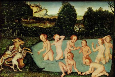Tysk: Diana und Aktäon Diana og Actaeon af workshop of Lucas Cranach the Elder