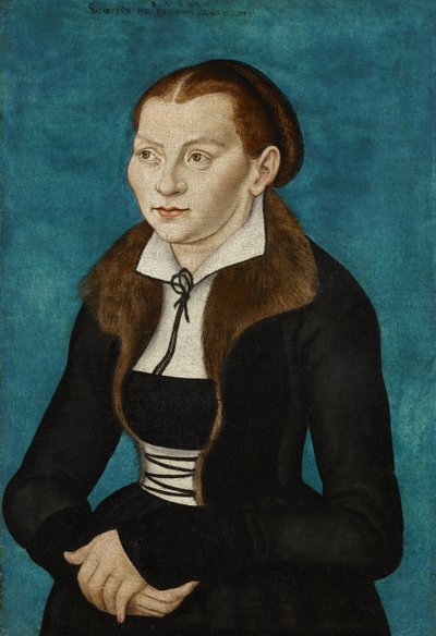 Tysk: Katharina von Bora som halv figur til venstre Katharina af Bora af workshop of Lucas Cranach the Elder