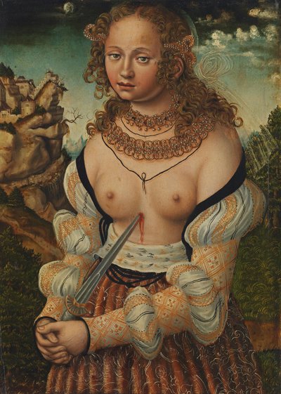 Tysk: Selbstmord der Lucretia Lucretias selvmord af workshop of Lucas Cranach the Elder