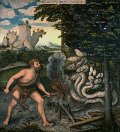 Herkules og hydraen af workshop of Lucas Cranach the Elder