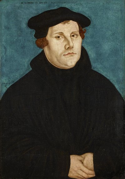 Martin Luther, brystlængde, vendt mod højre af workshop of Lucas Cranach the Elder