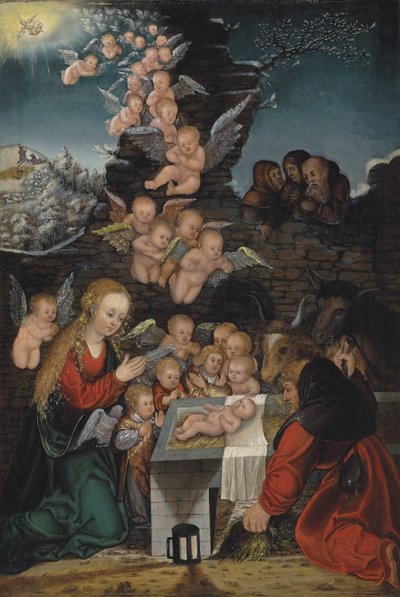Fødselskirken af workshop of Lucas Cranach the Elder