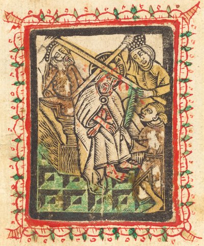 Kristus kronet med torne af Workshop of Master of the Aachen Madonna