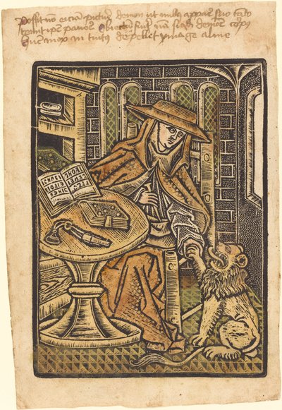 Sankt Jerome af Workshop of Master of the Aachen Madonna