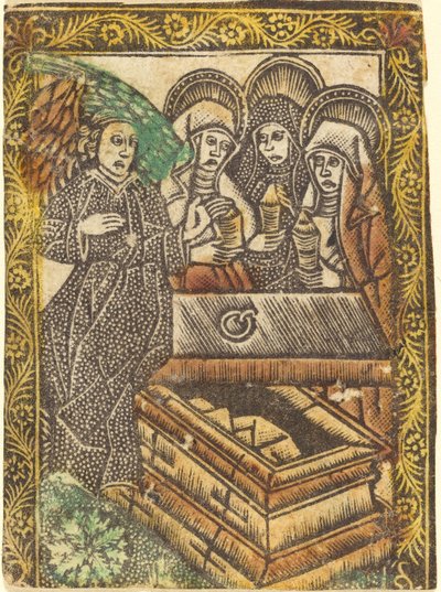 De tre Marie ved graven af Workshop of Master of the Borders with