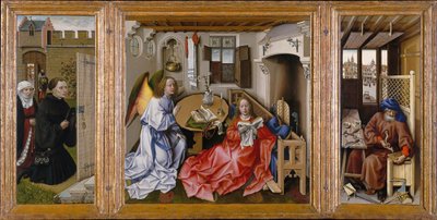 Mérode-altertavlen (bebudelses-triptykonet) af Workshop of Robert Campin