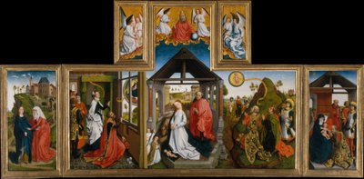 Fødselen, midten af det 15. århundrede (tempera og olie på træ) af Workshop of Rogier van der Weyden