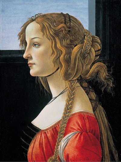 Profilportræt af en ung kvinde, sandsynligvis Simonetta af Workshop of Sandro Botticelli