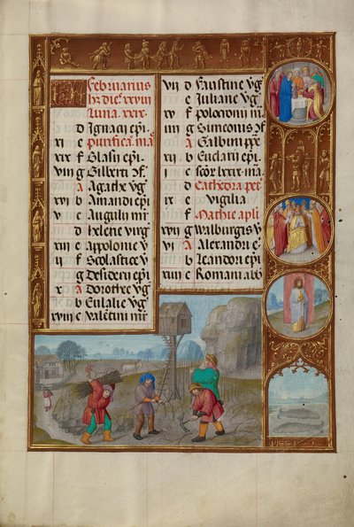 Arbejde i en vingård; Stjernetegn for Fiskene af Workshop of the Master of James IV of Scotland