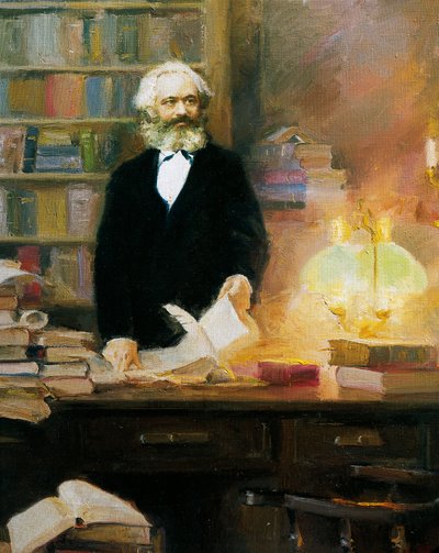 Karl Marx i sit studie af Wun Zhang