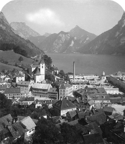 Ebensee og Traunsøen, Salzkammergut, Østrig, omkring 1900-tallet. af Wurthle and Sons