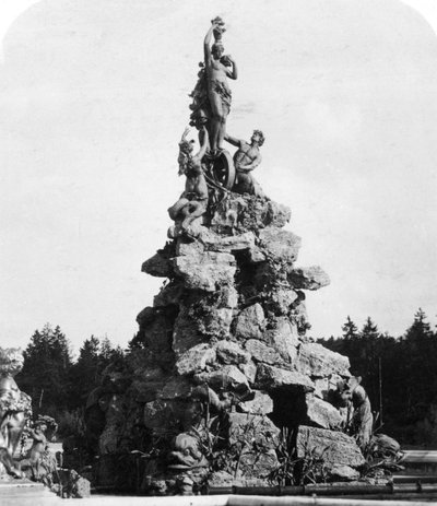 Springvandet ved Herrenchiemsee-paladset, Bayern, Tyskland, omkring 1900-tallet. af Wurthle and Sons