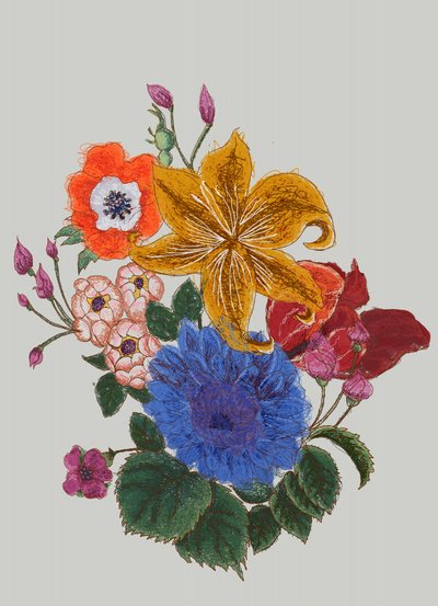 Farverig blomsterbuket af XHOZUCAN