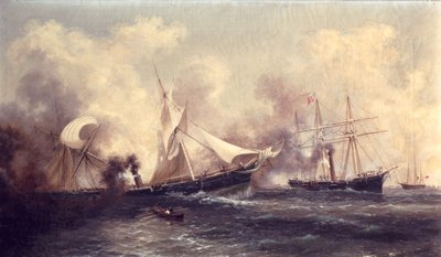 U.S.S. Kearsarge synker Alabama af Xanthus Russell Smith