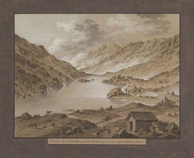 Udsigt over Oberalp-søen, slutningen af det 18.-19. århundrede. af Xaver Triner