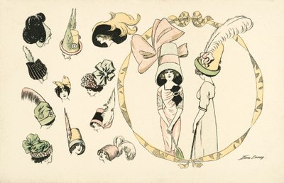 Damehattemode (farve litho) af Xavier Sager