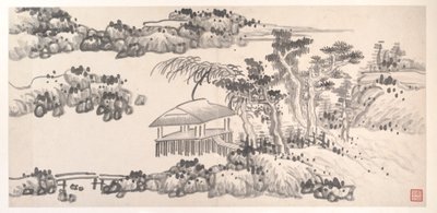 Landscapes of the Twelve Months, ca. 1685 (album med tolv maleriblade; blæk på papir) af Xian Gong