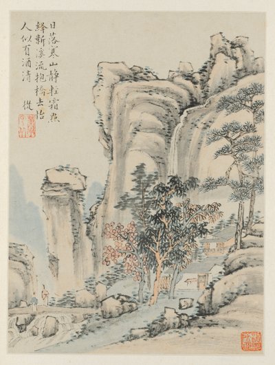 Album of Seasonal Landscapes, Leaf E forrige blad 3, 1668. af Xiao Yuncong