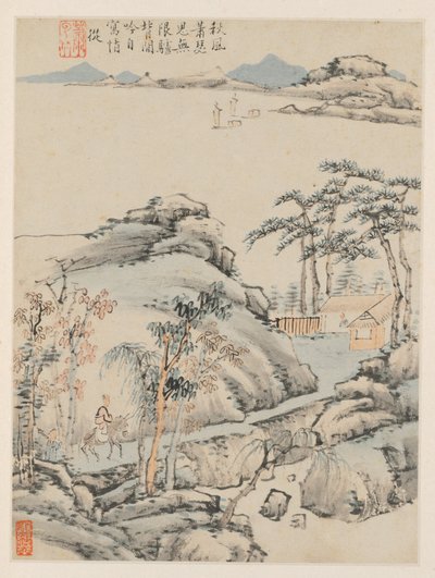 Album of Seasonal Landscapes, Leaf F (forrige blad 5) af Xiao Yuncong