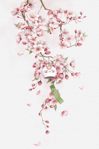 Sakura Lucky Cat-klokke af Xuan Thai