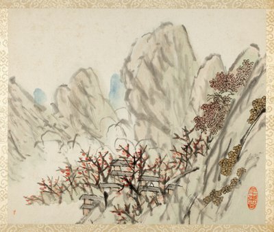 Album med landskaber og kalligrafi til Liu Songfu af Xugu