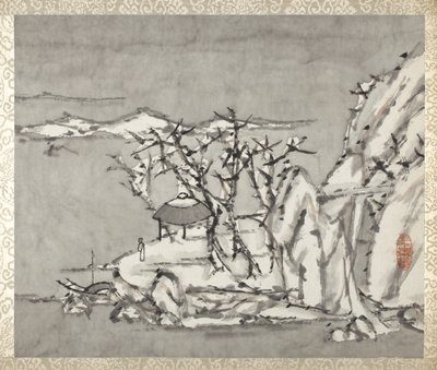 Landskab og figur, fra et album med landskaber og kalligrafi til Liu Songfu af Xugu