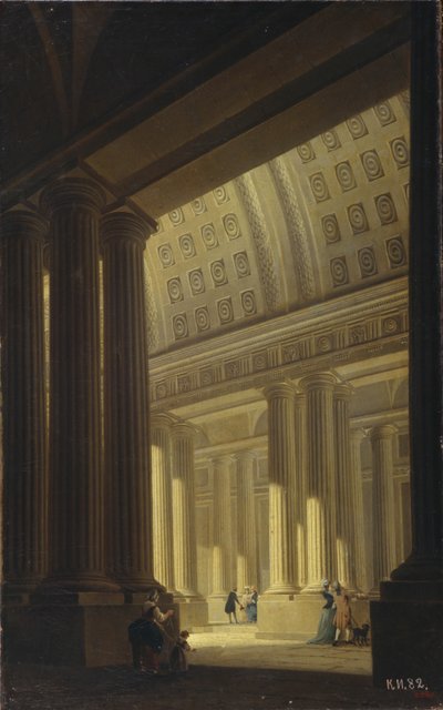Den indre udsigt over et tempel. En dorisk vestibule, 1781 af Yakov Gerasimovich Farafontyev
