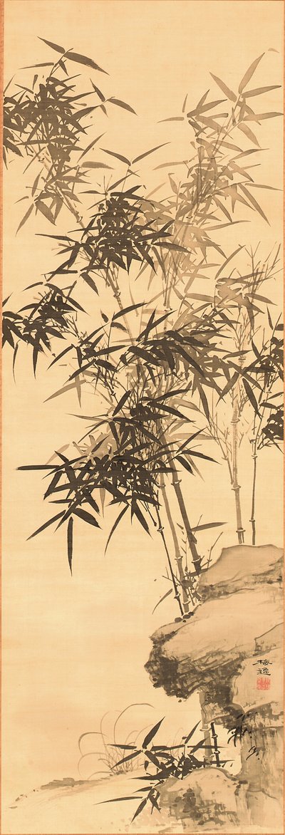 Bambus, før 1856 (blæk på silke) af Yamamoto Baiitsu