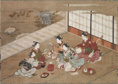 At spille håndspillet, ca. 1760. af Yasumasa Hasegawa